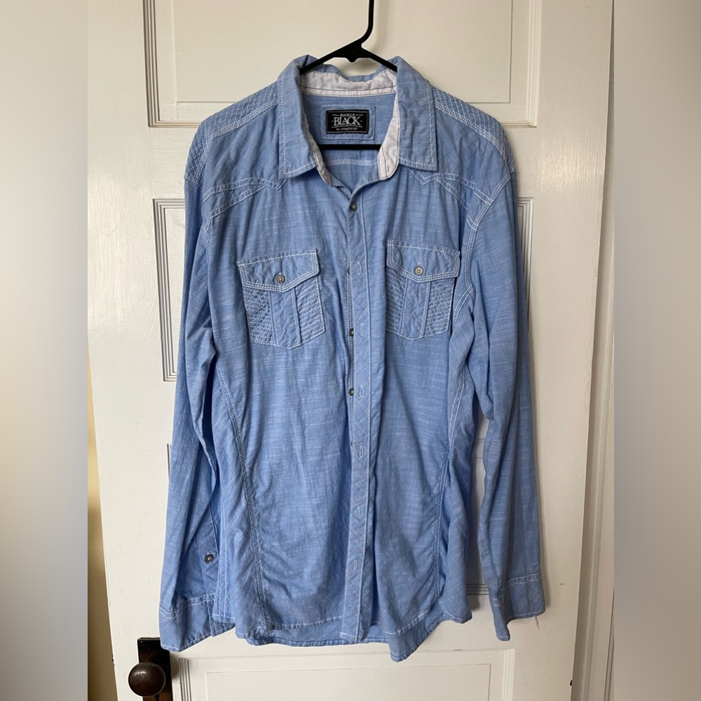 Buckle Black Men’s Button Up. Size XL.